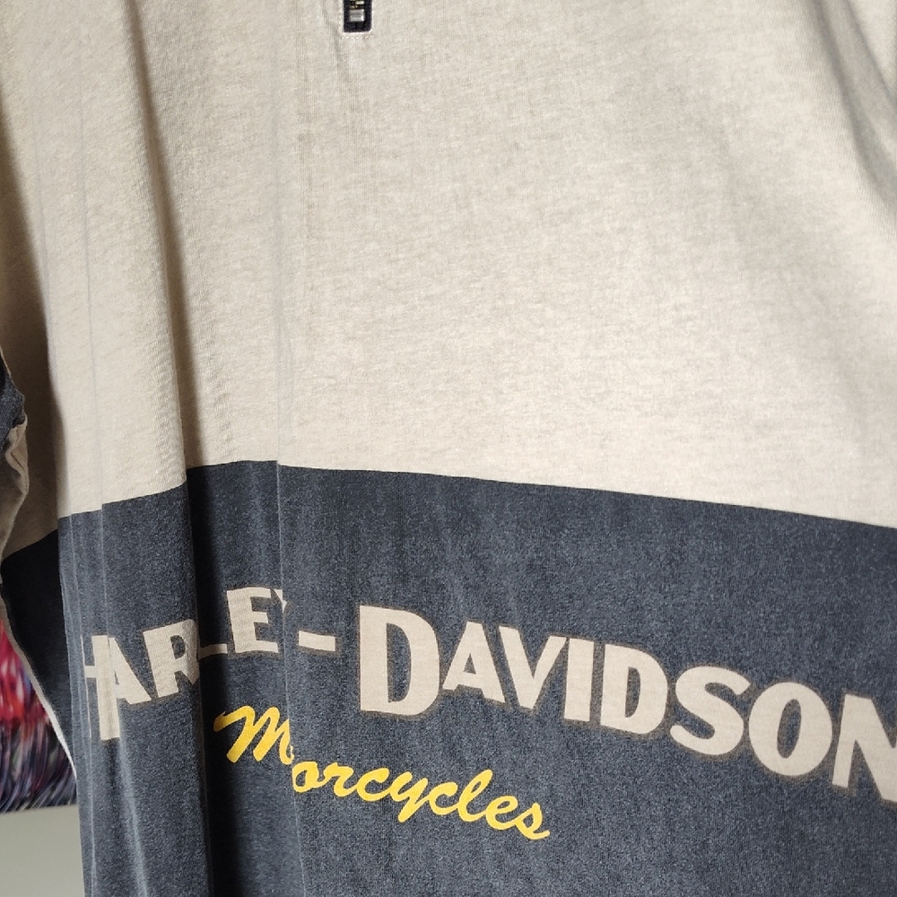 Harley-Davidson Gray and Black Long Sleeve Tee